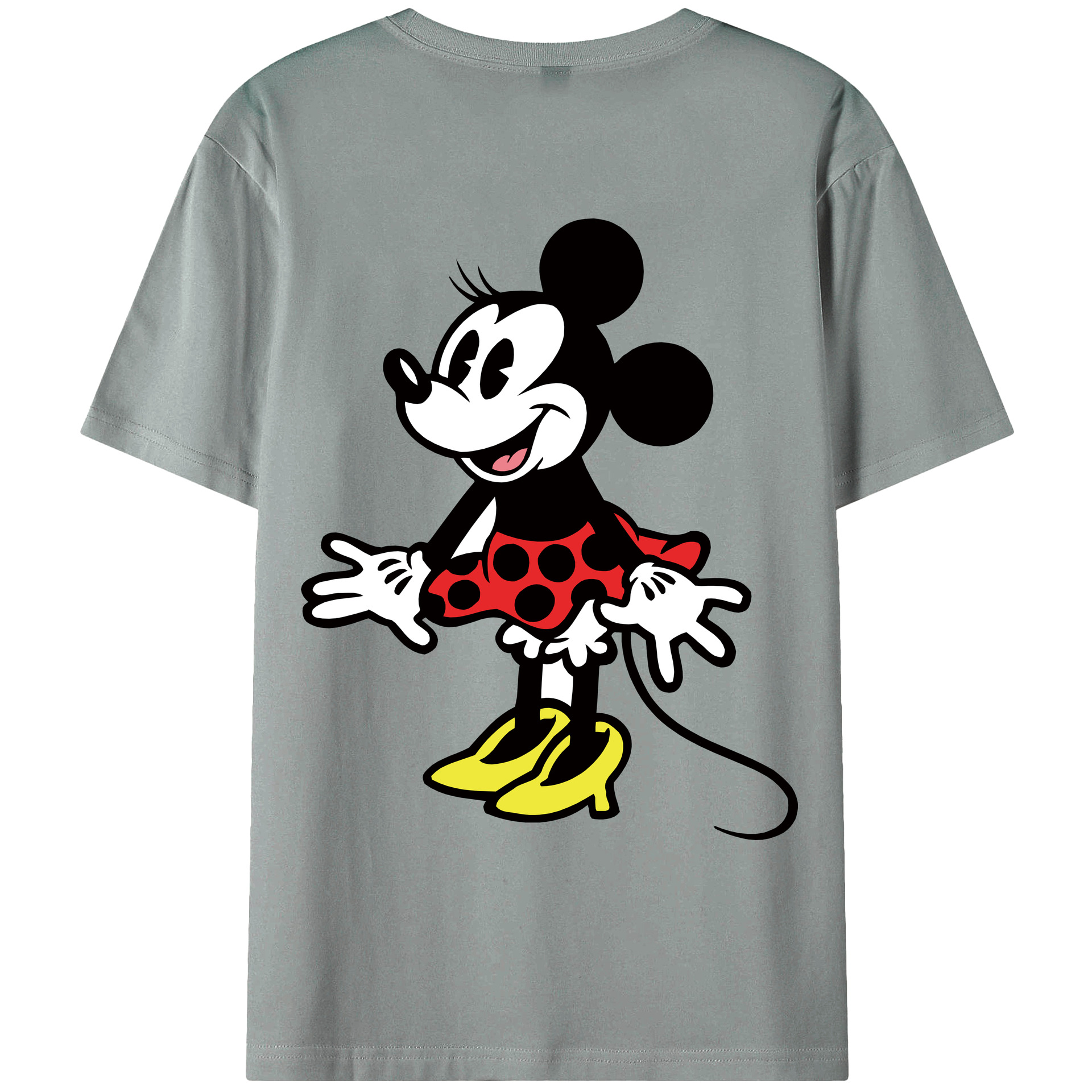 ミッキーマウス Mickey Mouse 綿100％ メンズ半袖Tシャツ（バックプリント） 通気性